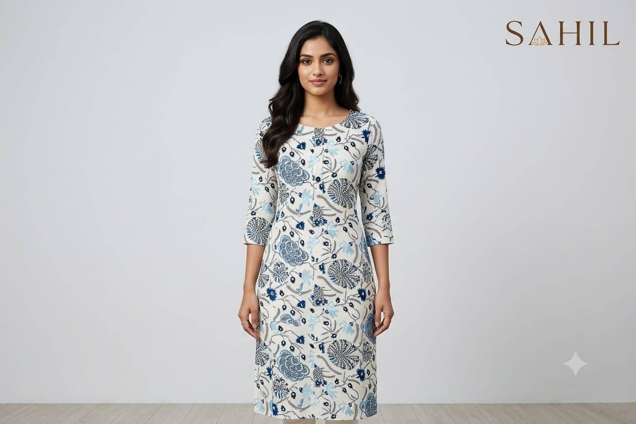 1045 Series By Fashid Wholesale Designer Ethnic Wear Collection Rayon print Kurtis At Wholesale Price
